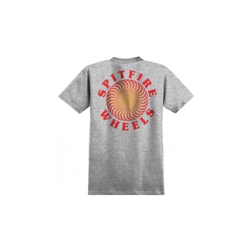 Spitfire Youth Tee Classic Swirl Heather Grey/Red/Yellow [Size: Youth 2]