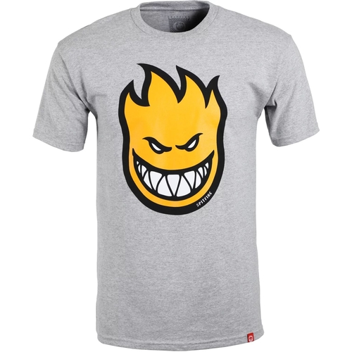 Spitfire Youth Tee Bighead Fill Heather Grey/Yellow [Size: Youth 10/Small]