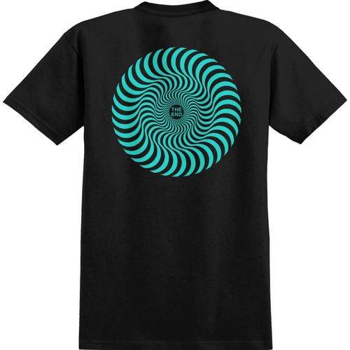 Spitfire Tee Classic Swirl Black/Teal [Size: Mens Medium]