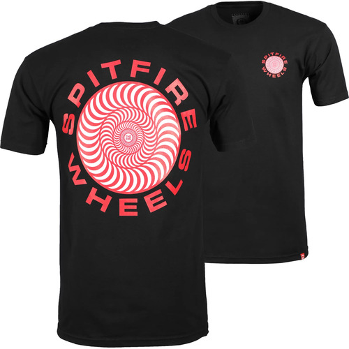 Spitfire Tee Classic 87 Swirl Black/Red [Size: Mens Large]
