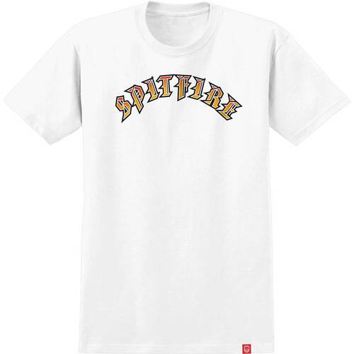 Spitfire Tee Old E Fade Fill White/Red [Size: Mens Small]