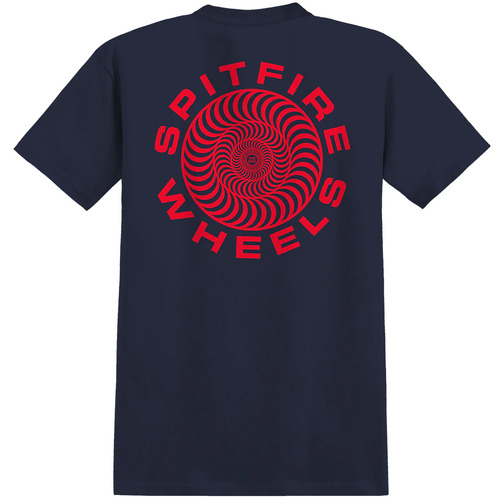 Spitfire Tee Classic 87 Swirl Navy/Red [Size: Mens Large]
