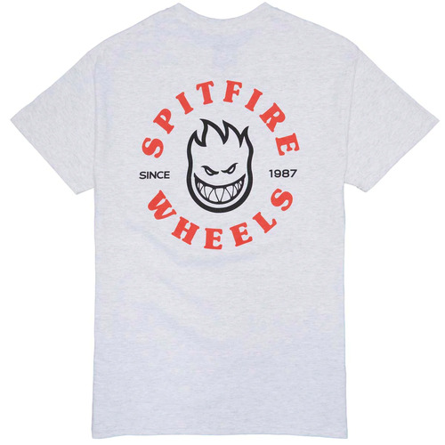 Spitfire Tee Bighead Classic Ash/Red [Size: Mens Medium]