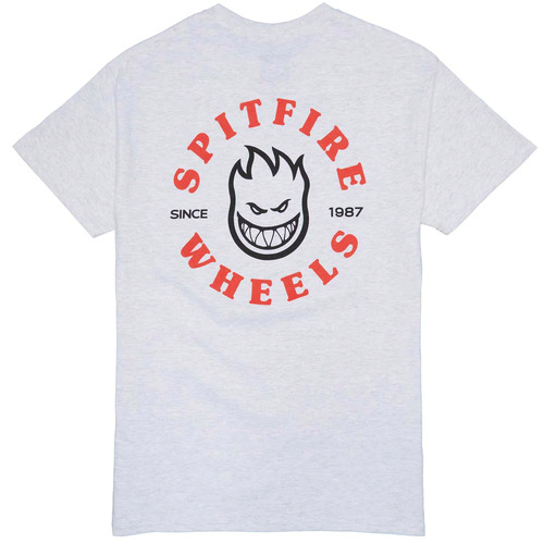 Spitfire Tee Bighead Classic Ash/Red [Size: Mens Large]