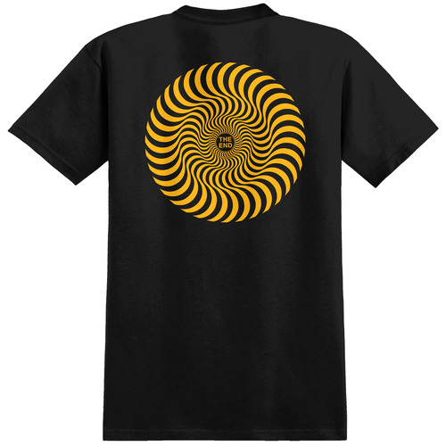 Spitfire Tee Classic Swirl Black/Gold [Size: Mens Small]