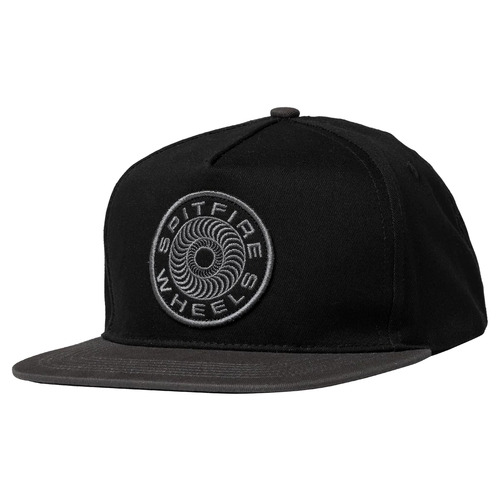 Spitfire Hat Classic 87 Swirl Patch Black Charcoal Brim