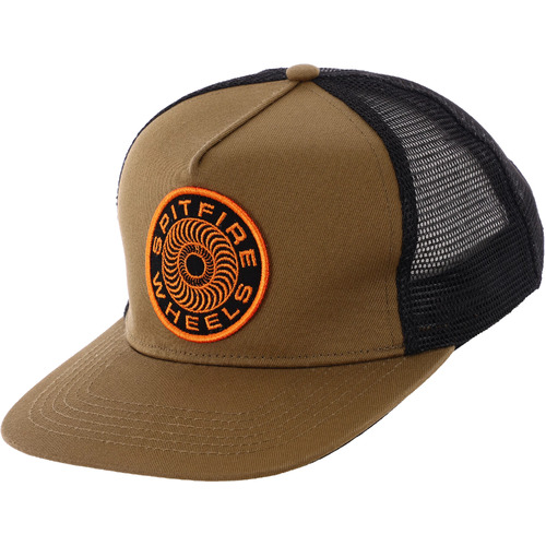 Spitfire Hat Classic 87 Swirl Patch Trucker Tan/Black/Orange