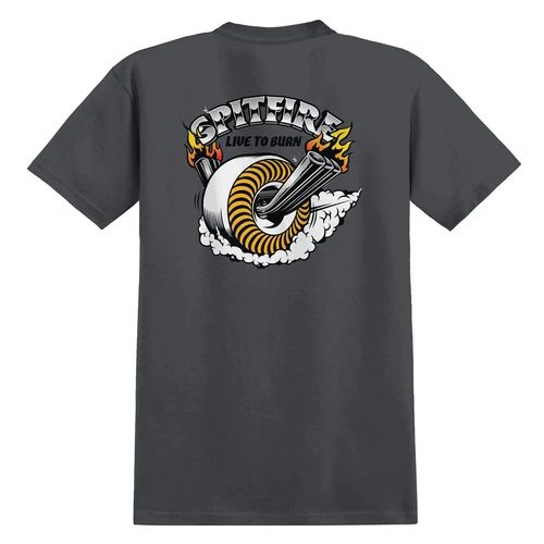 Spitfire Tee Burnout Charcoal [Size: Mens Medium] [Colour: Grey]