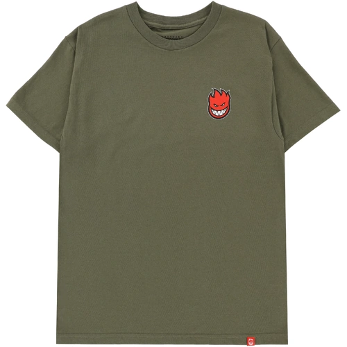 Spitfire Tee Lil Bighead Fill Military Green/Red [Size: Mens Medium] [Colour: Green]
