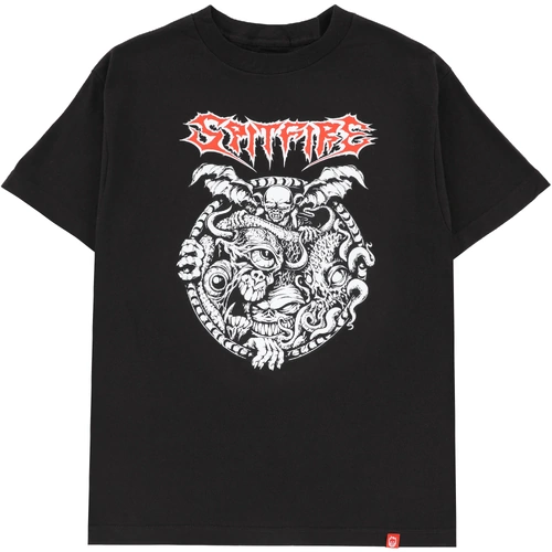 Spitfire Tee Demon Gate Black/Red [Size: Mens Medium] [Colour: Black]