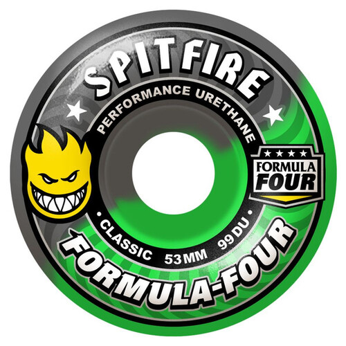 Spitfire Wheels F4 99D Fallout Swirl Green/Black 53mm