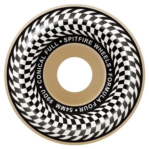 Spitfire Wheels F4 99D Conical Full Checker White 52mm