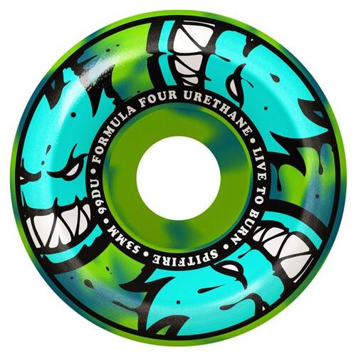 Spitfire Wheels F4 99D Classic Afterburn Blue/Green 53mm