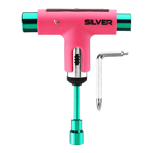 Silver Tool Neon Pink/Green