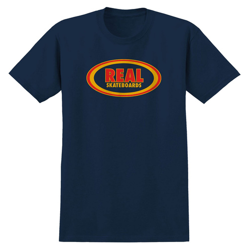 Real Tee Oval Navy/Red/Gold [Size: Mens Medium] [Colour: Blue]