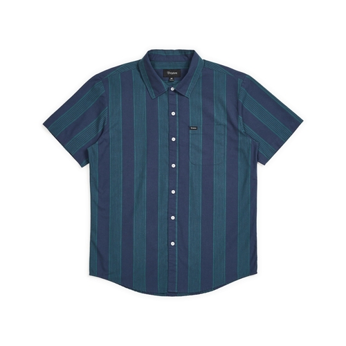 Brixton Shirt Charter Washed Navy/Emerald [Size: Mens Medium]