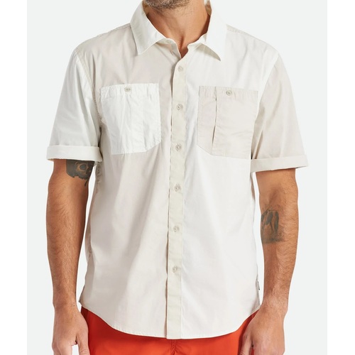 Brixton Shirt Charter X Beige/Off White [Size: Mens X Large]