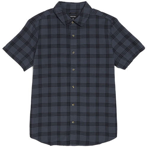 Brixton Shirt SS Crosby Plaid Ombre Blue/Black [Size: Mens Medium]