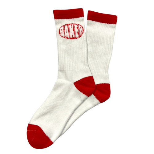 Baker Socks Oval White/Red