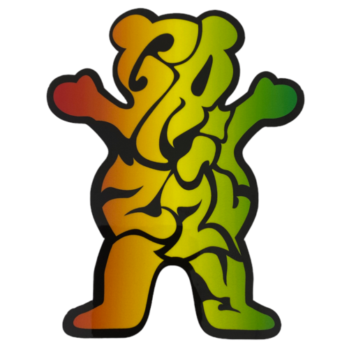 Grizzly Sticker Rasta XL Bear 5 Inch