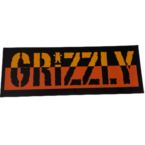 Grizzly Sticker Stamp Black/Orange 8 Inch