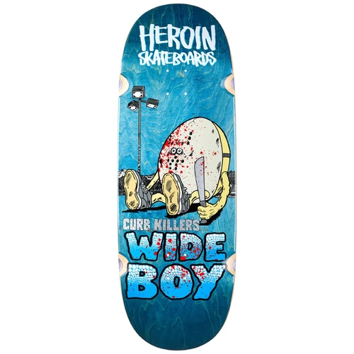 Heroin Deck Curb Killer Wide Boy Blue Stain 10.75 Inch Width