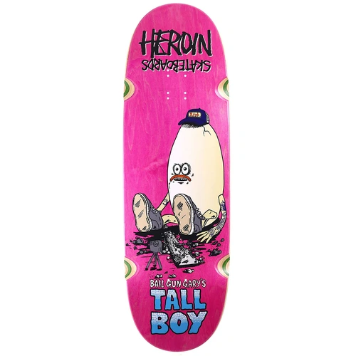Heroin Deck Bail Gun Garys Tall Boy Pink Stain 10.25 Inch Width