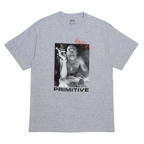 Primitive Tee X Tupac Smoke Heather Grey [Size: Mens Medium]