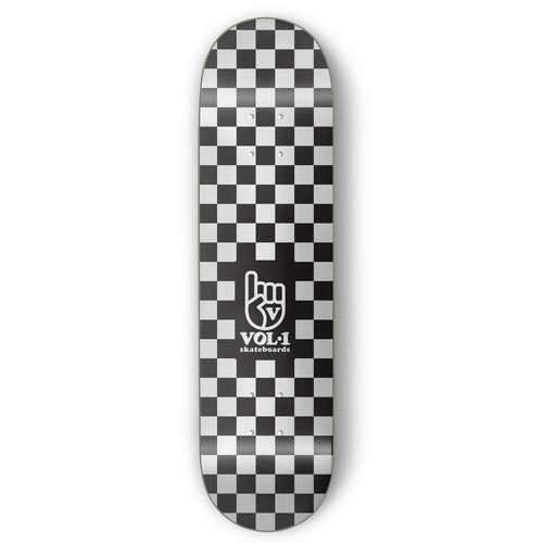 Volume 1 Deck Checker Black/White 8.0 Inch Width