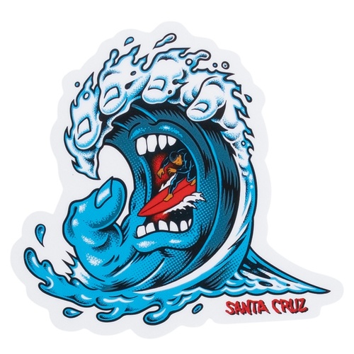 Santa Cruz Sticker Screaming Wave Blue 10cm