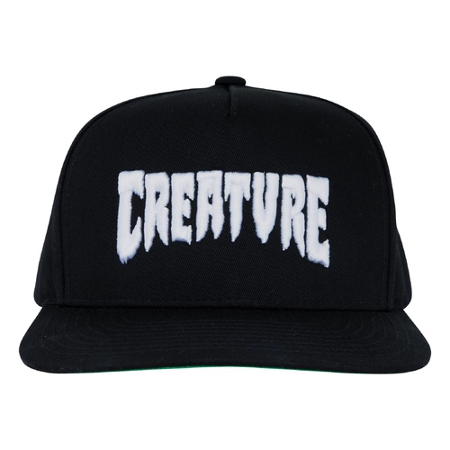 Creature Hat Mono Logo Snapback Black