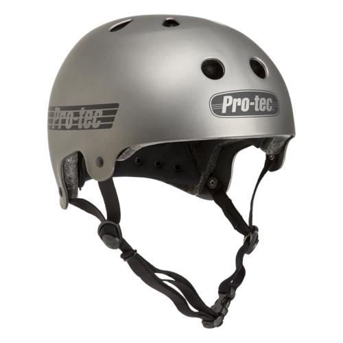 Pro-Tec Helmet Old School Certified Metallic Gunmetal Grey [Size: Mens Small]
