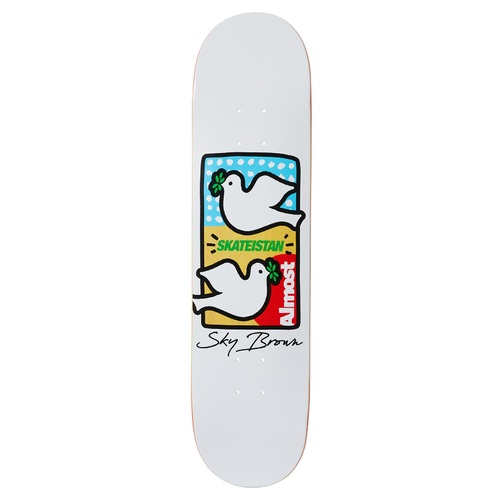 Almost Deck Skateistan Double Doves White 7.75