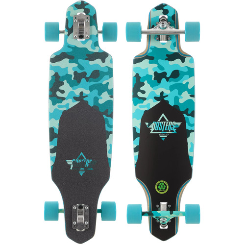 Dusters Complete Channel Dragonfly Longboard Camo/Teal 34 Inch