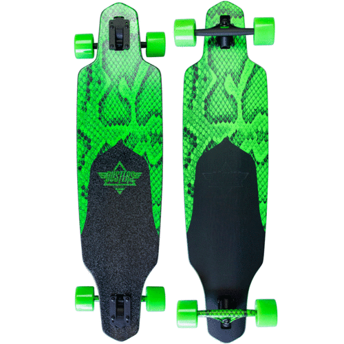 Dusters Complete Channel Snakeskin Longboard Neon Green 38 Inch