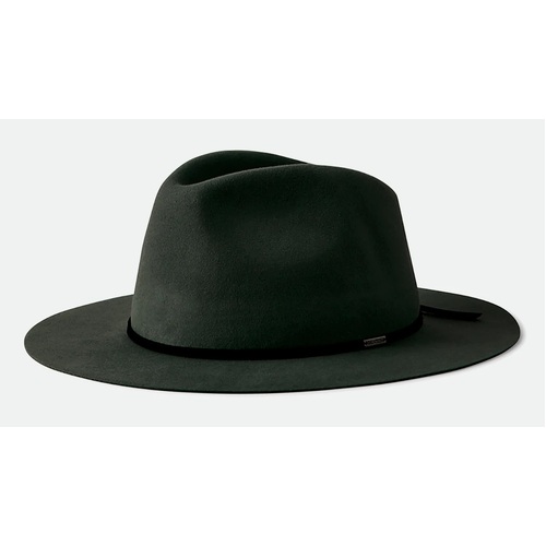 Brixton Hat Packable Wesley Fedora Adjustable Black/Black [Size: Mens X Small] [Colour: Black]