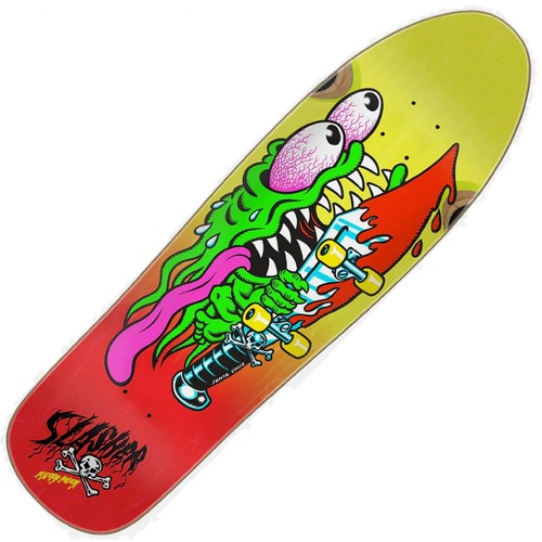 Santa Cruz Deck Meek Slasher Shaped Red/Yellow Stain 9.23 x 31.67