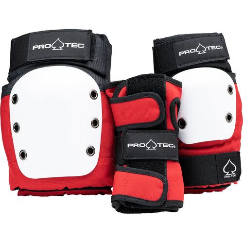 Pro-Tec Youth Pads 3pk Street Junior Red/White/Black [Size: Youth Small]