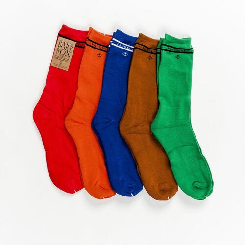 Passport Socks Hi Sox 5pk Rainbow (Red/Blue/Brown/Green/Orange) US 8-12