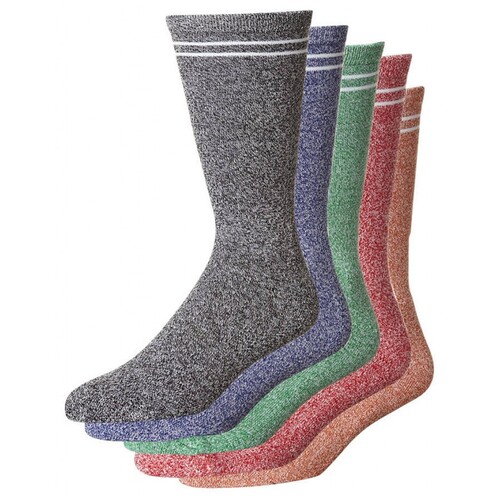 Passport Socks Hi Sox 5pk Heather Mix US 8-12