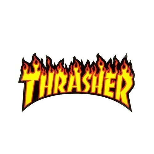 Thrasher Sticker Flame Logo Medium 6 inch (Yellow Letters)
