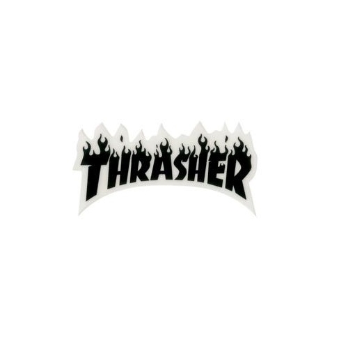 Thrasher Sticker Flame Logo Small 3 inch (Black Letters)