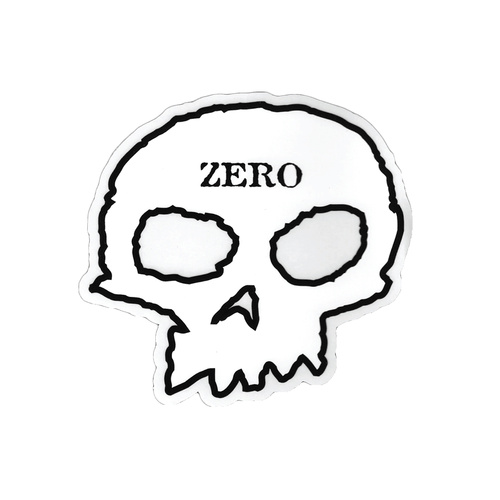 Zero Sticker Single Skull Black/White 4inch