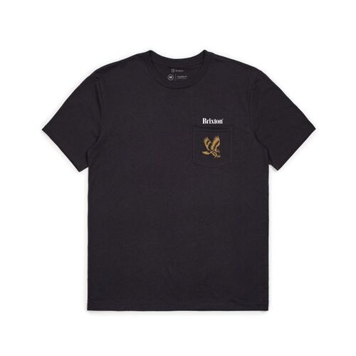 Brixton Tee Descent II Pocket Washed Black [Size: Mens Medium]