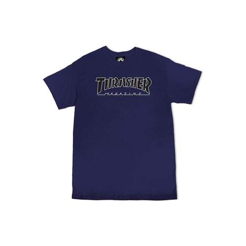 Thrasher Tee Outlined Navy Blue [Size: Mens Small]
