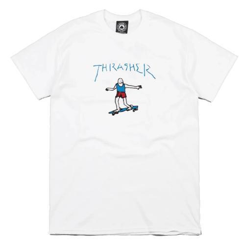 Thrasher Tee Gonz Logo White/Blue/Red [Size: Mens Small]