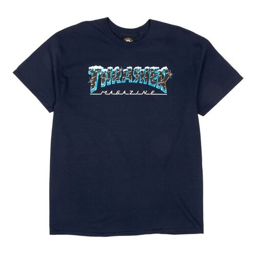 Thrasher Tee Black Ice Navy [Size: Mens Medium]