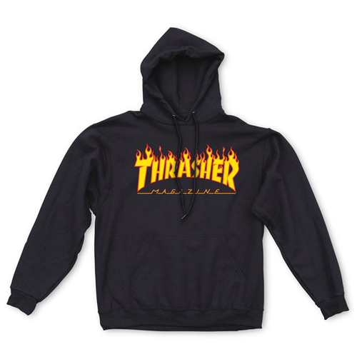 Thrasher Jumper Hood Pullover Flame Logo Black [Size: Mens Medium]