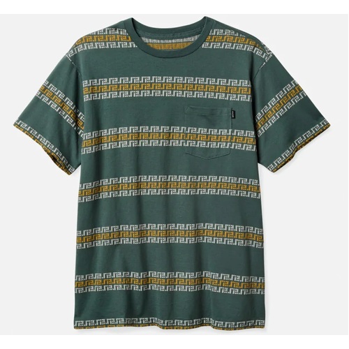 Brixton Tee Hilt Knit Pocket Dark Forest/Off White [Size: Mens Medium]