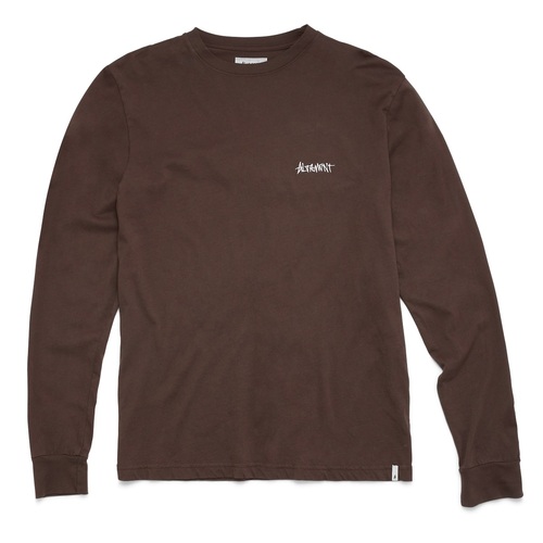 Altamont Tee L/S One Liner Embroidery Chocolate [Size: Mens Small]